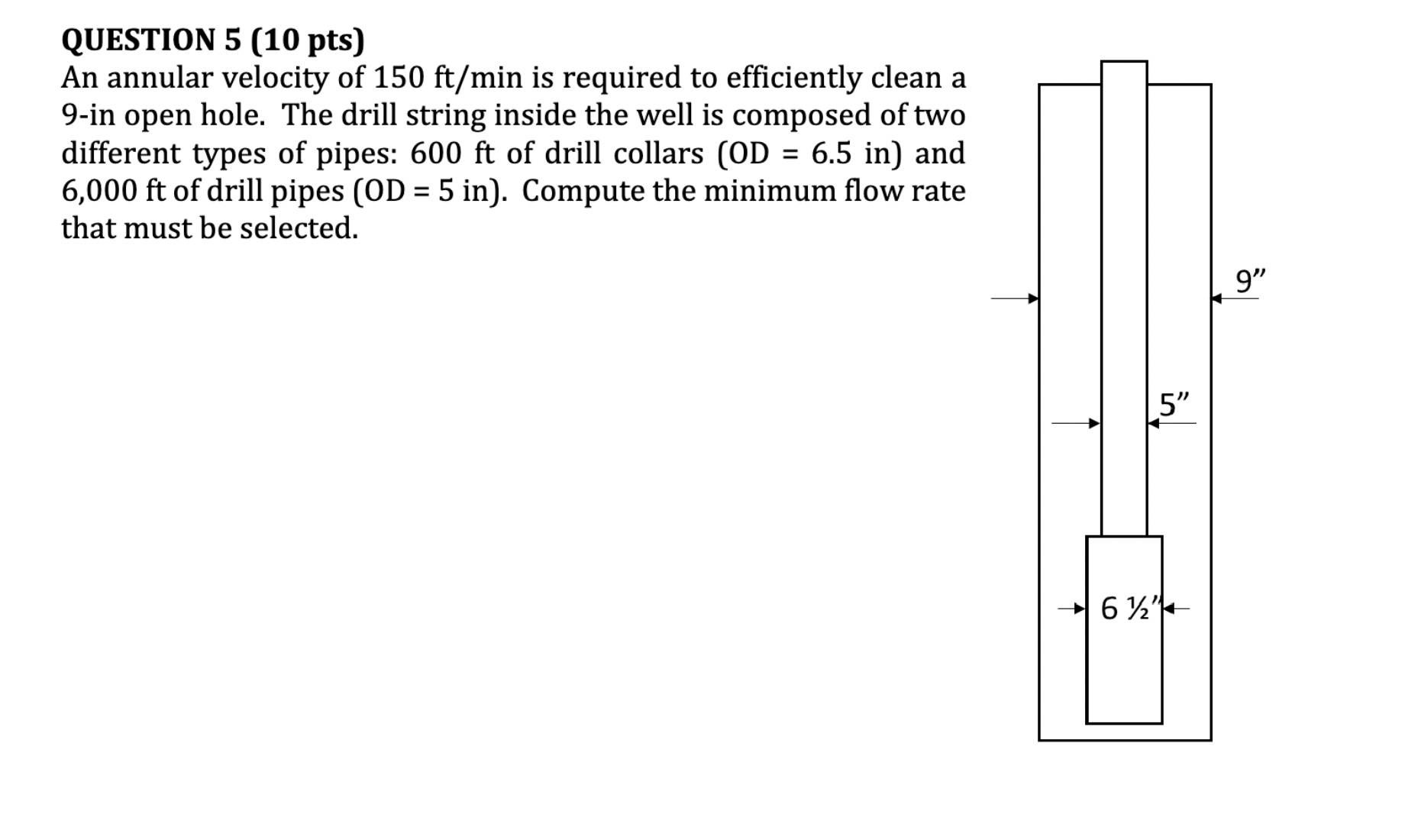 QUESTION 5 ( 1 0 pts ) An annular velocity of 1 5