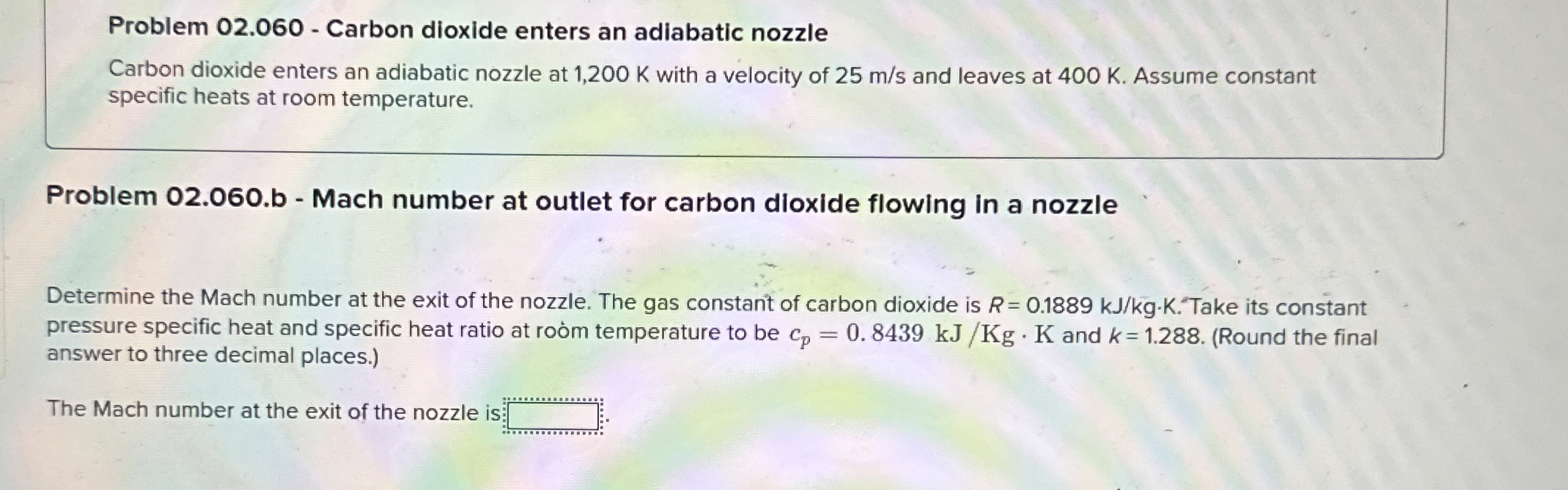 Problem 0 2 . 0 6 0 - Carbon dioxide enters an