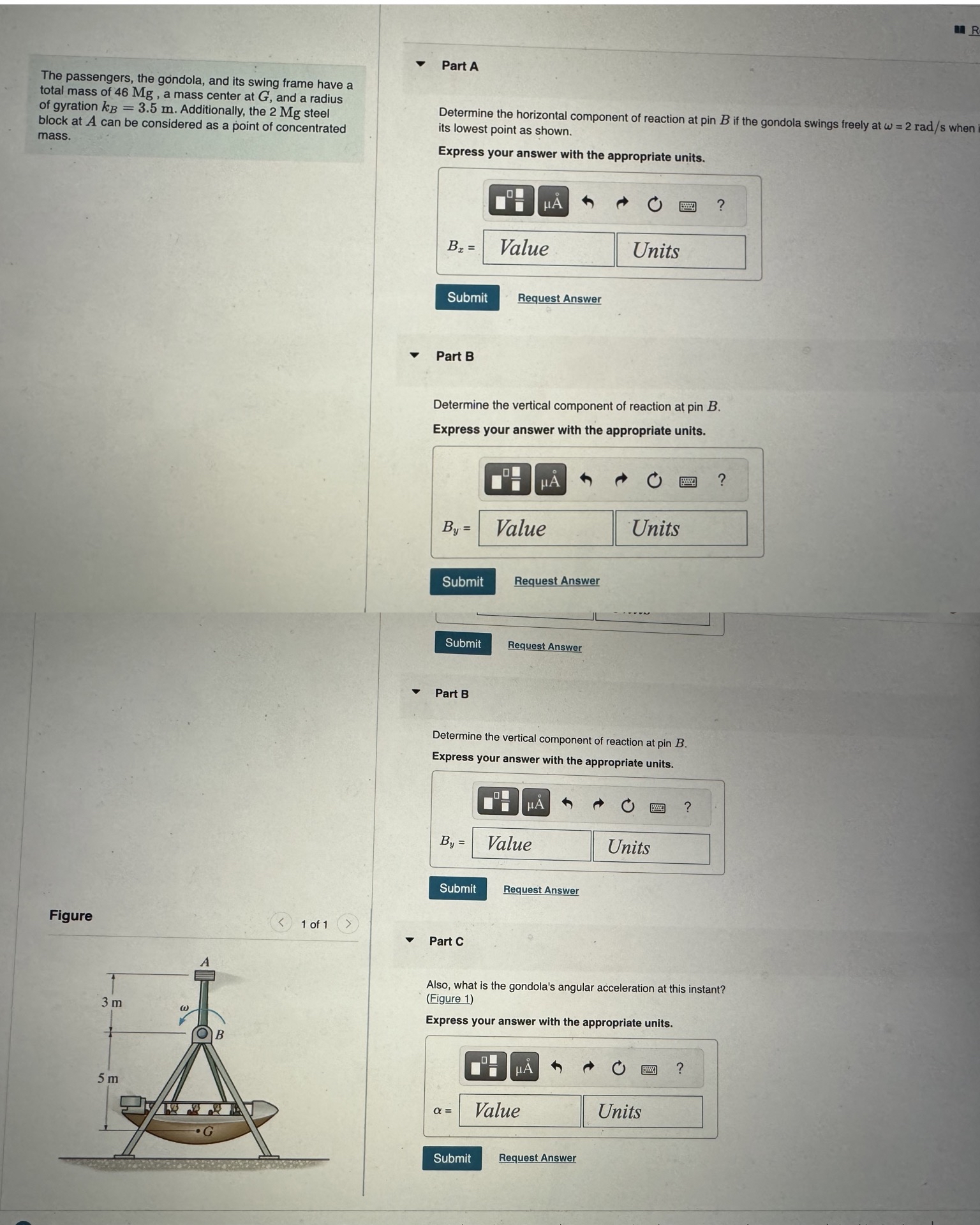 The passengers, the gondola, and its swing frame