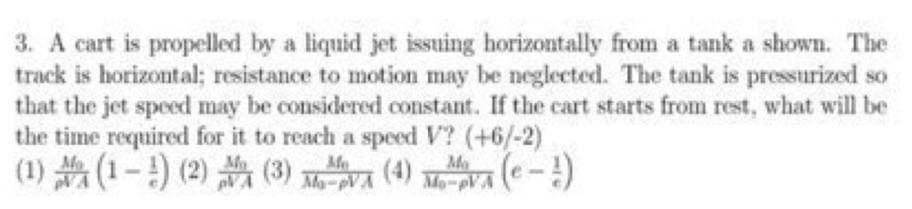 A cart is propelled by a liquid jet issuing