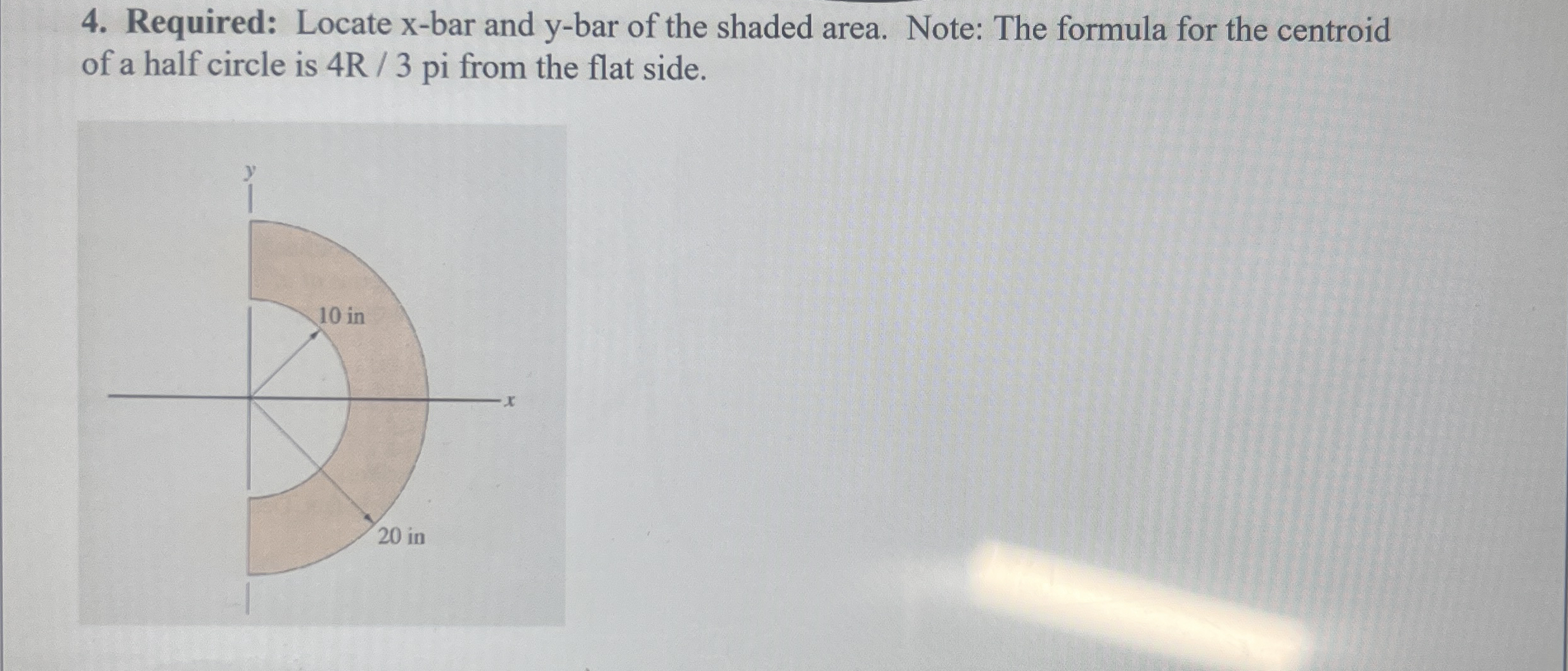 Required: Locate x - bar and y - bar of the
