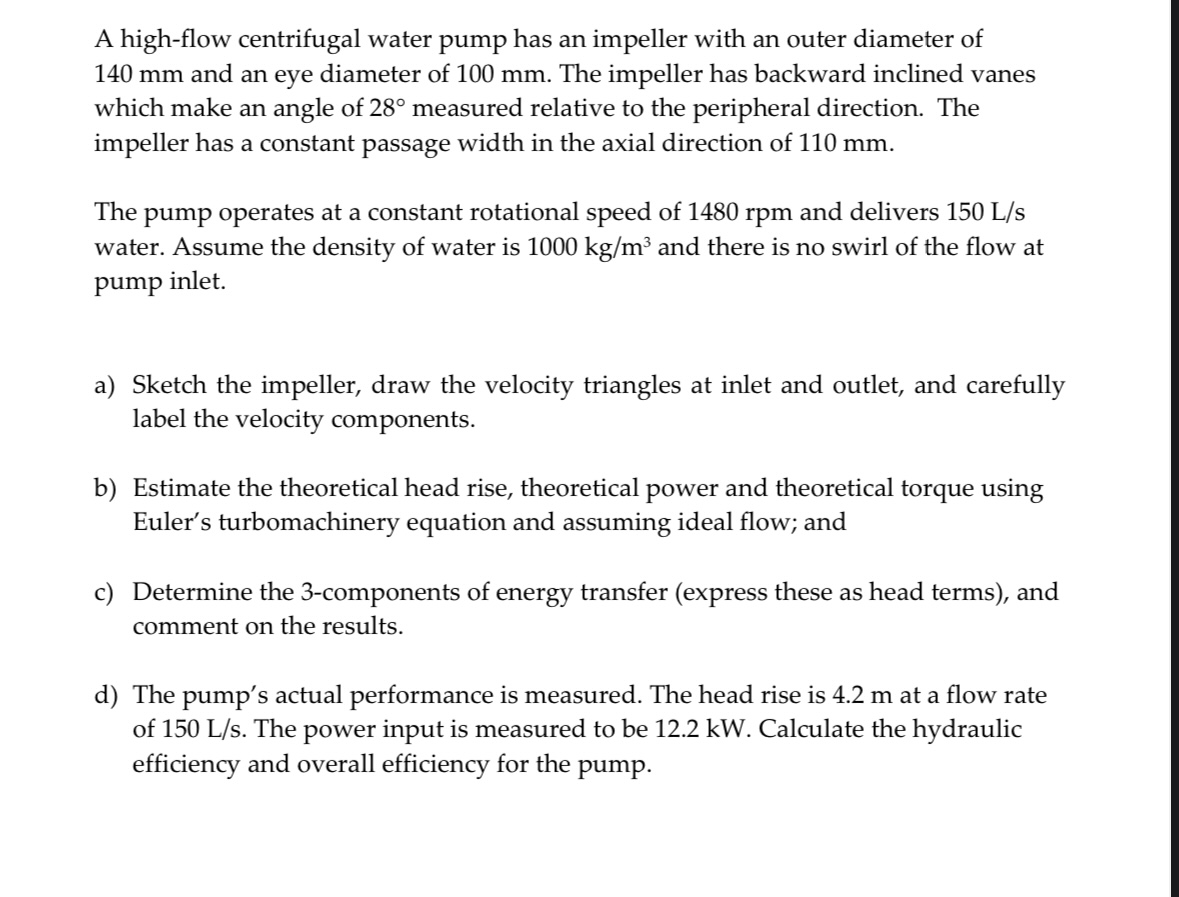 A high - flow centrifugal water pump has an