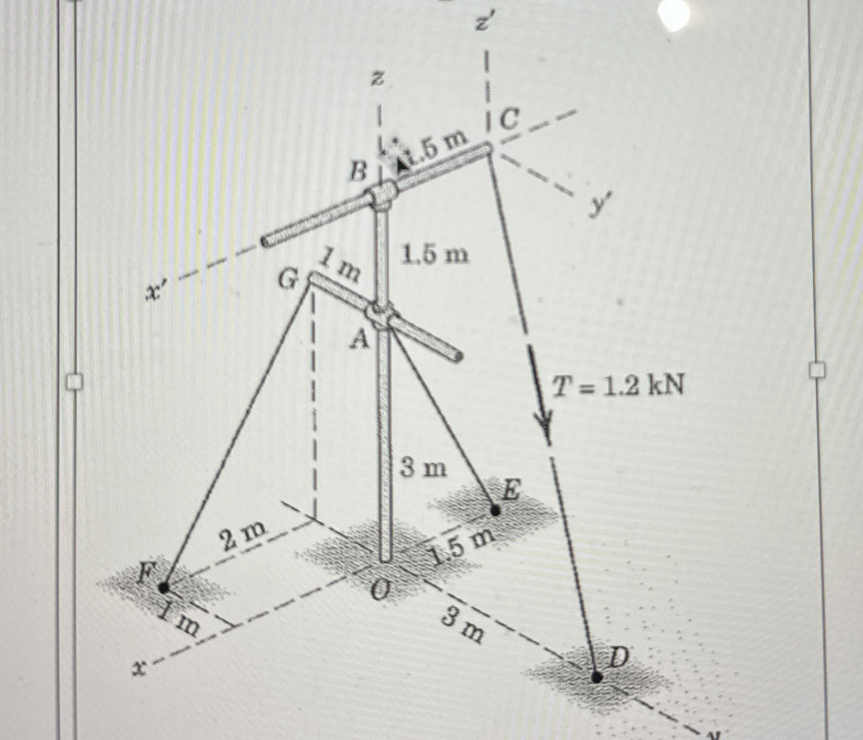 The rigid pole and cross - arm assembly is