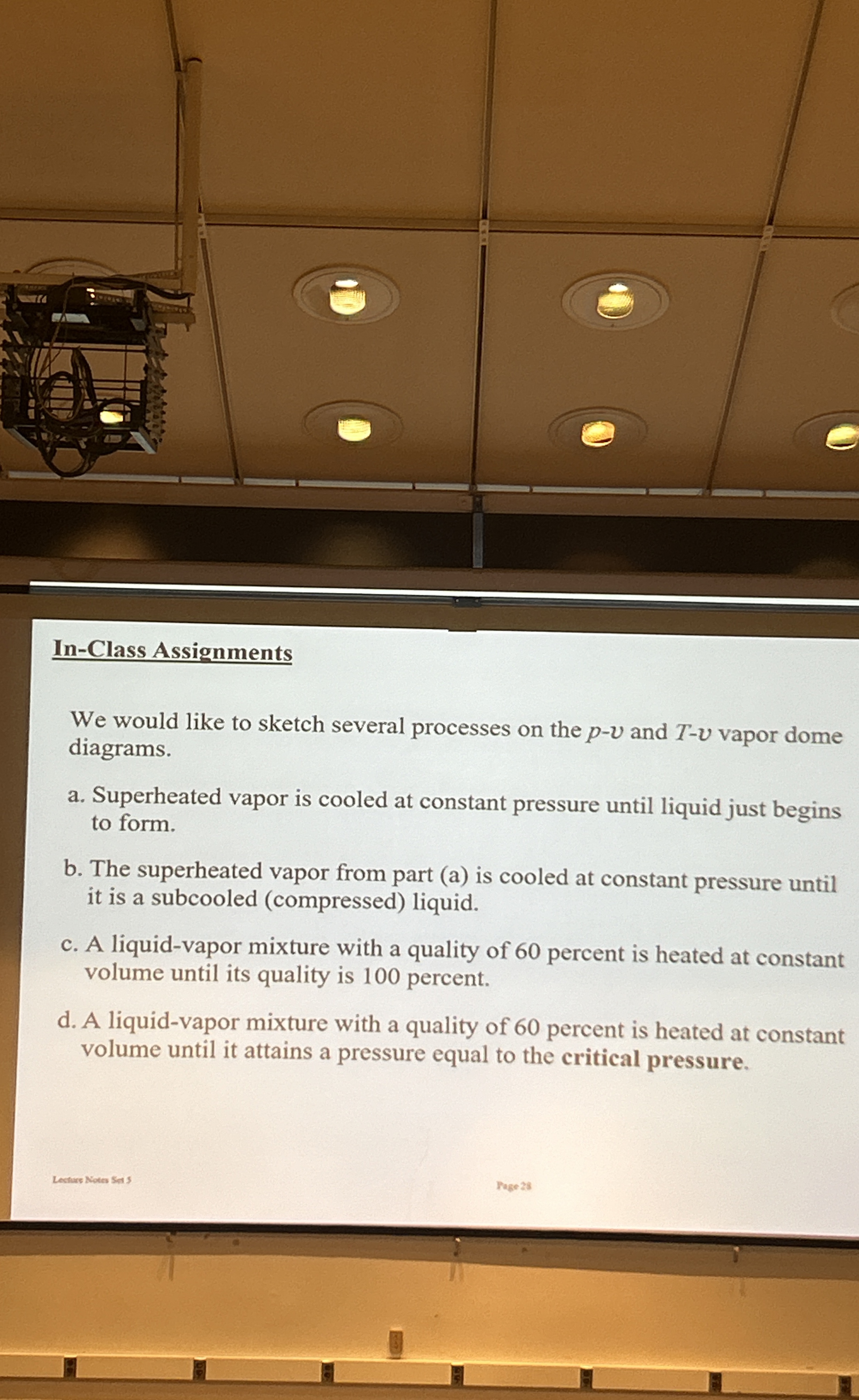 In - Class Assignments We would like to sketch