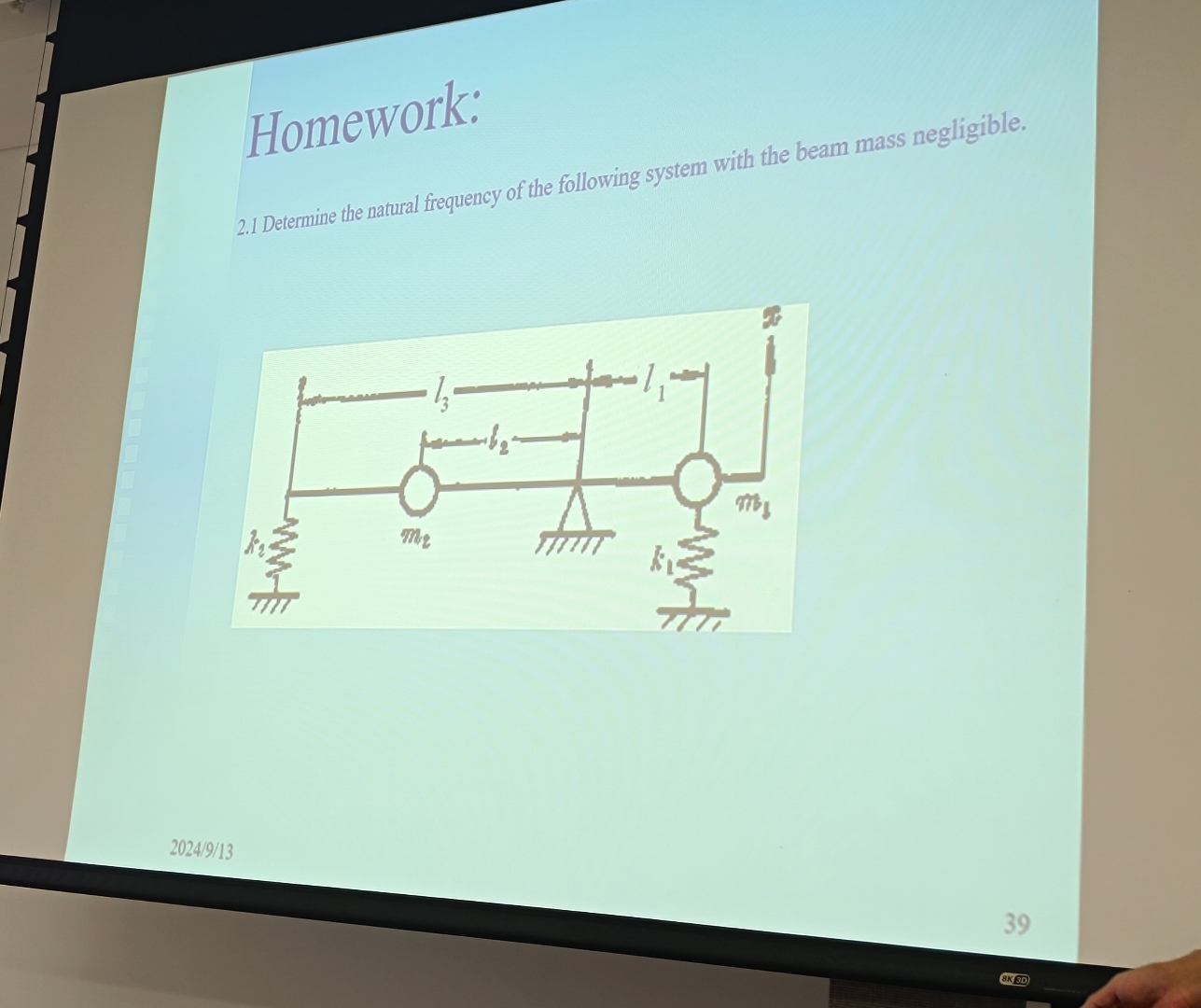 Homework: 2 . 1 Determine the natural frequency
