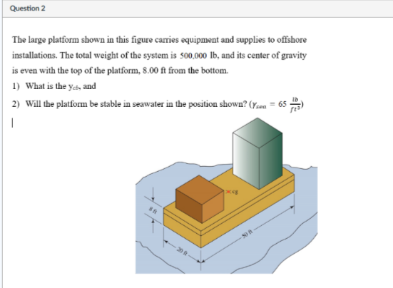 Question 2 The large platform shown in this