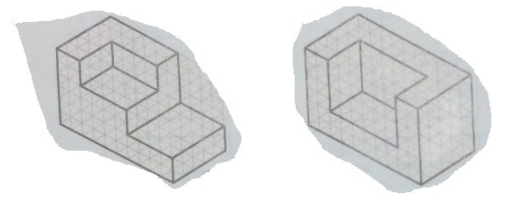 Sketch the three orthographic views for each of