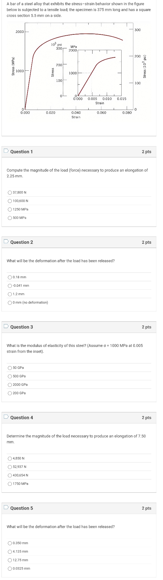 Question 1 Compute the magnitude of the load (