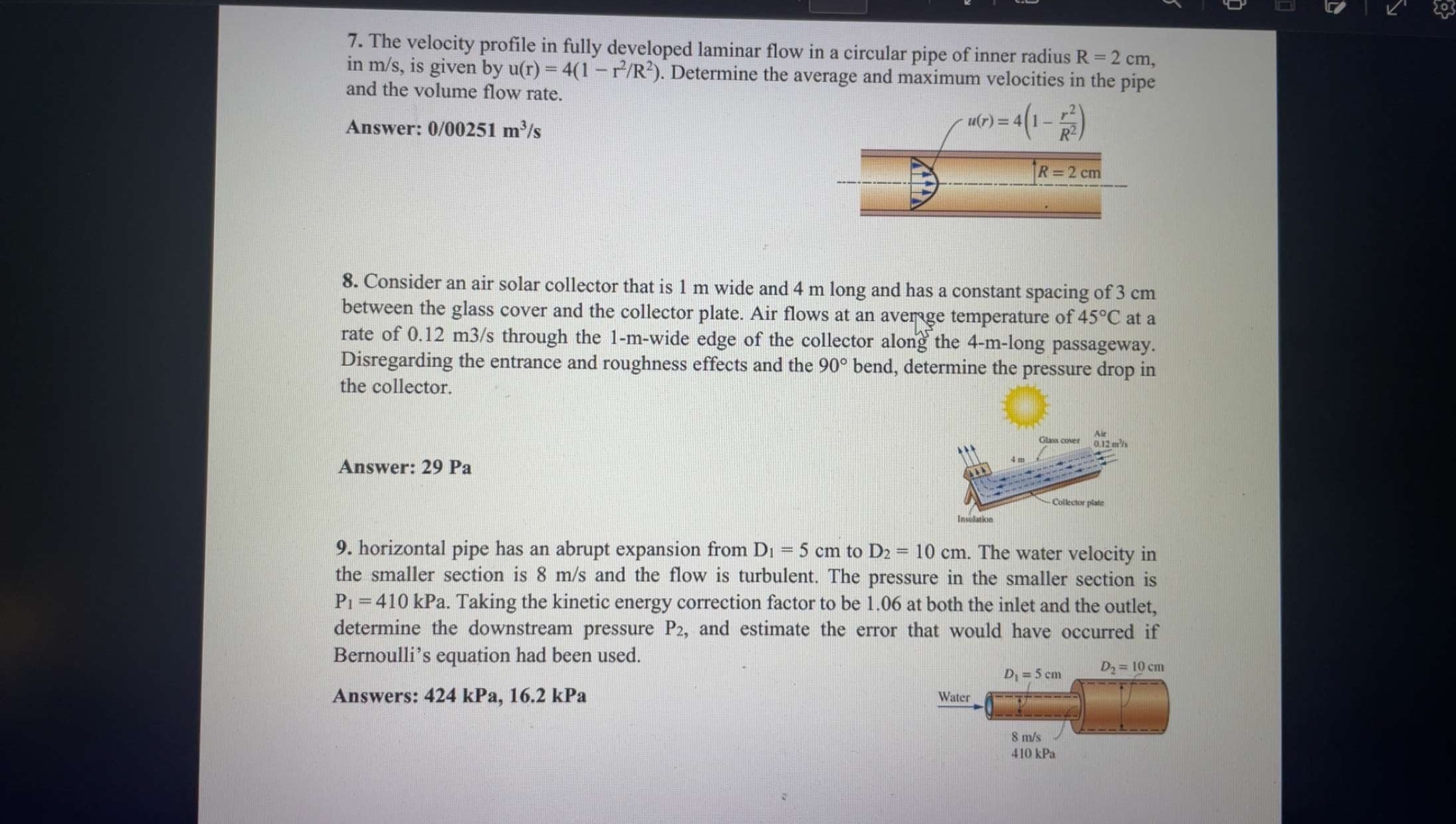 The velocity profile in fully developed laminar