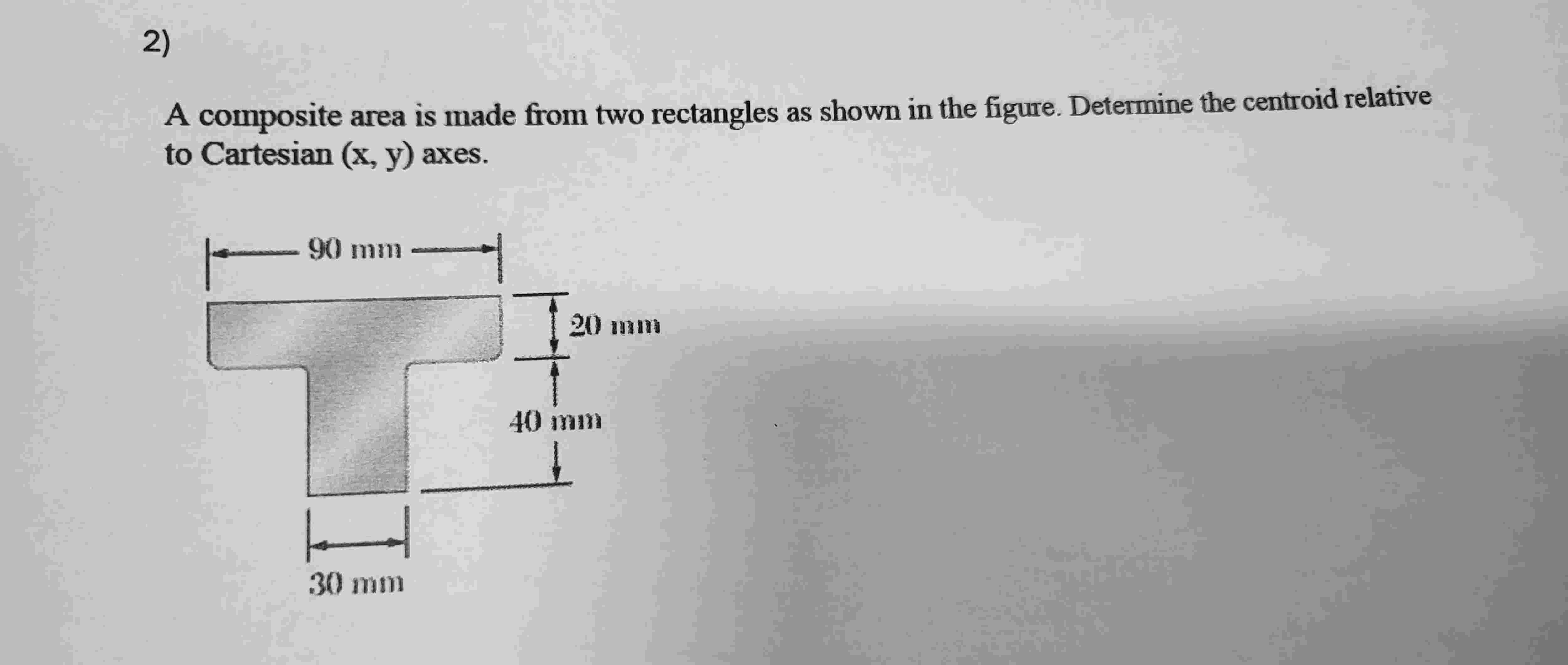 2 ) A composite area is made from two rectangles