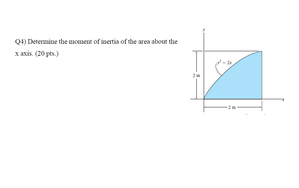 Q 4 ) Determine the moment of inertia of the area