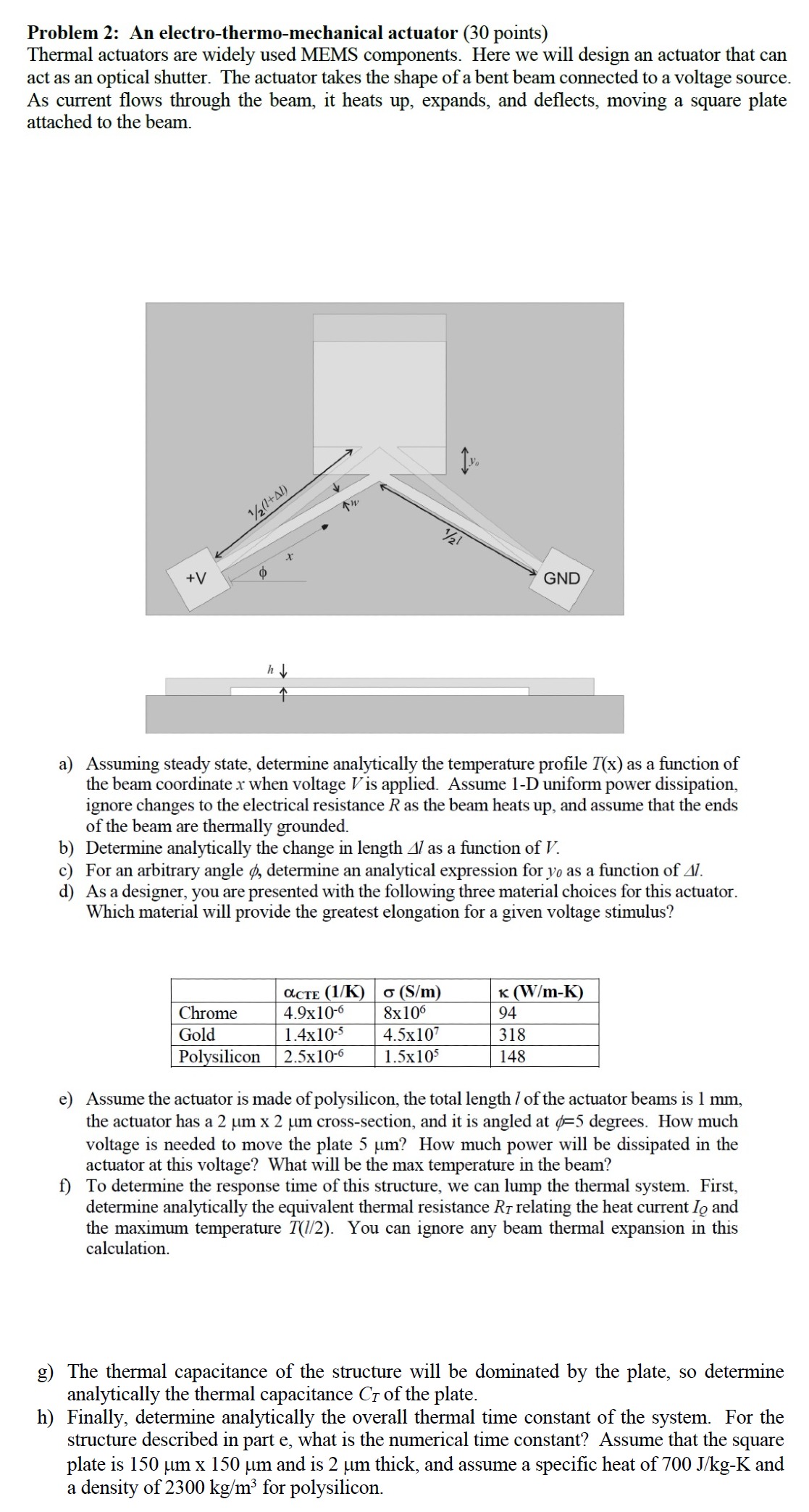 Problem 2 : An electro - thermo - mechanical