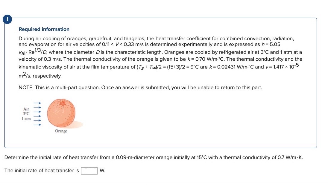 ! Required information During air cooling of