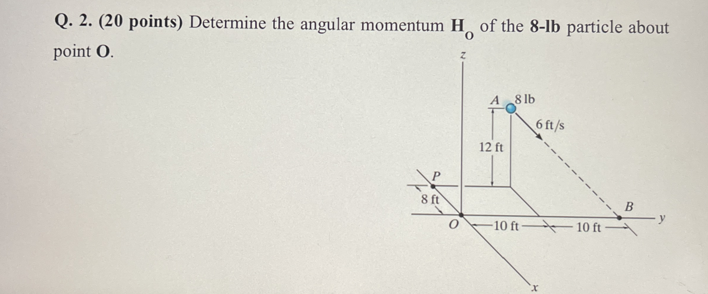 Q . 2 . ( 2 0 points ) Determine the angular