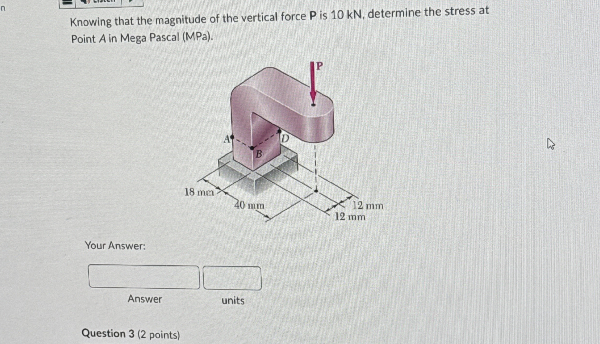 Knowing that the magnitude of the vertical force