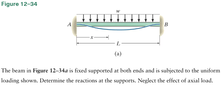 Figure 1 2 - 3 4 ( a ) The beam in Figure 1 2 - 3