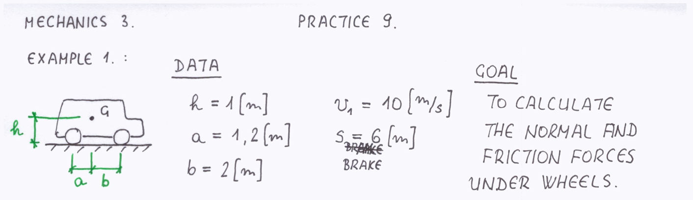 MECHANICS 3 . PRACTICE 9 . EXAMPLE 1 . : D A T A