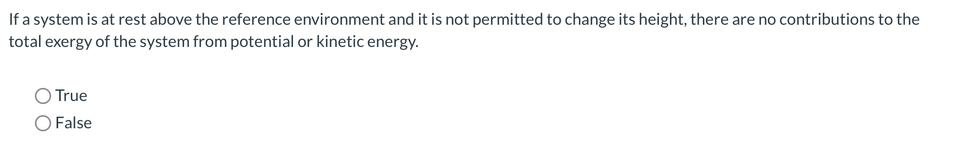 If a system is at rest above the reference