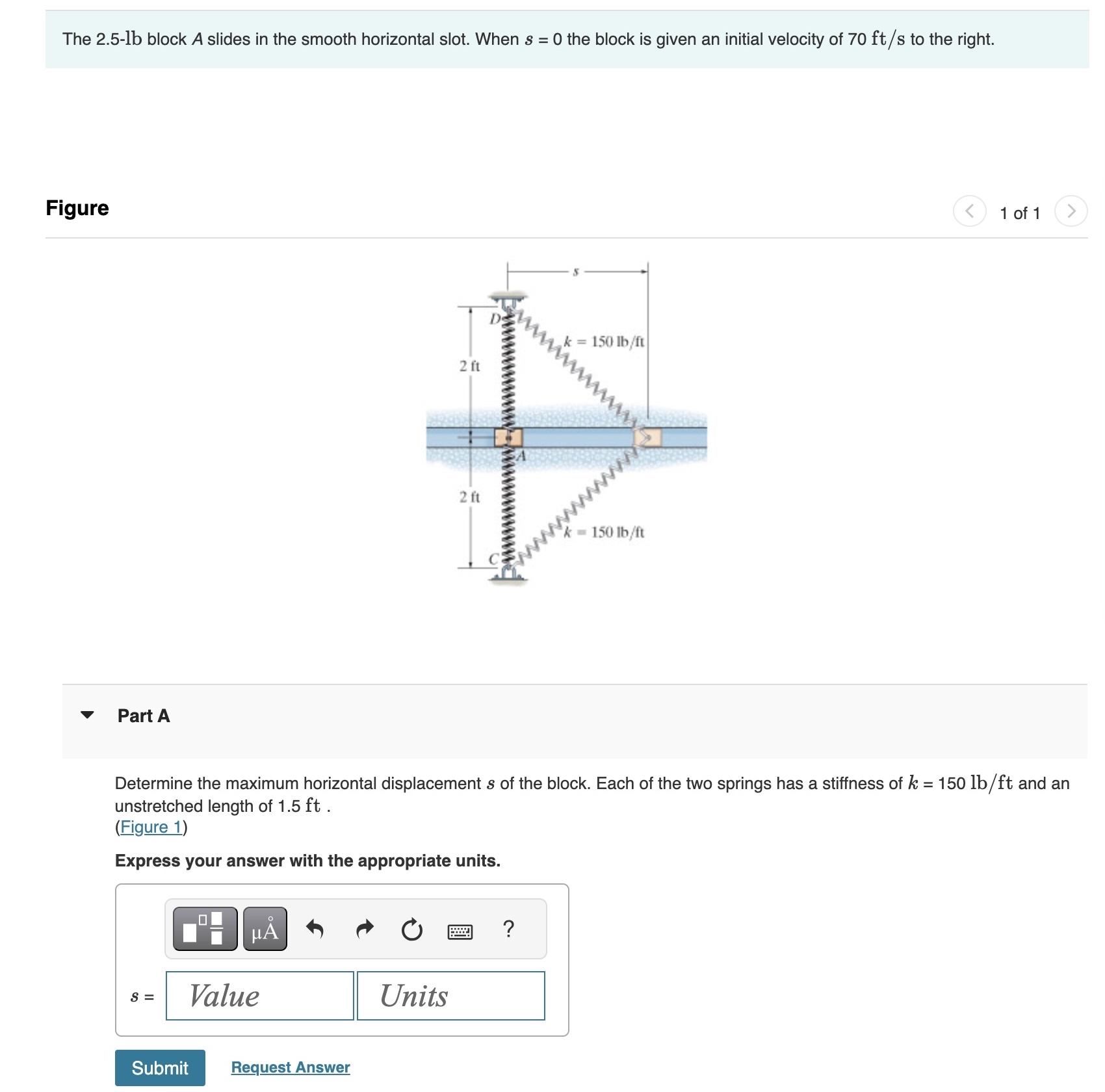 The 2 . 5 - lb block A slides in the smooth
