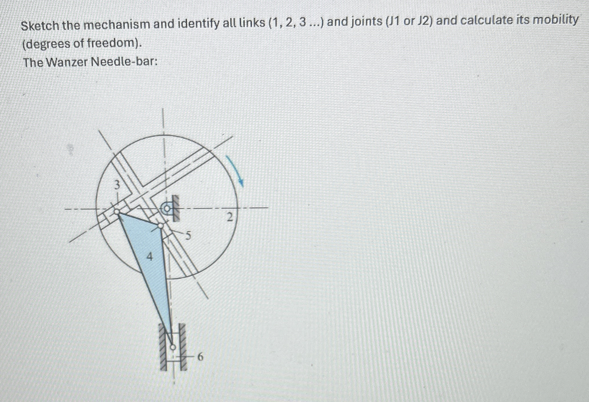 Sketch the mechanism and identify all links ( 1 ,