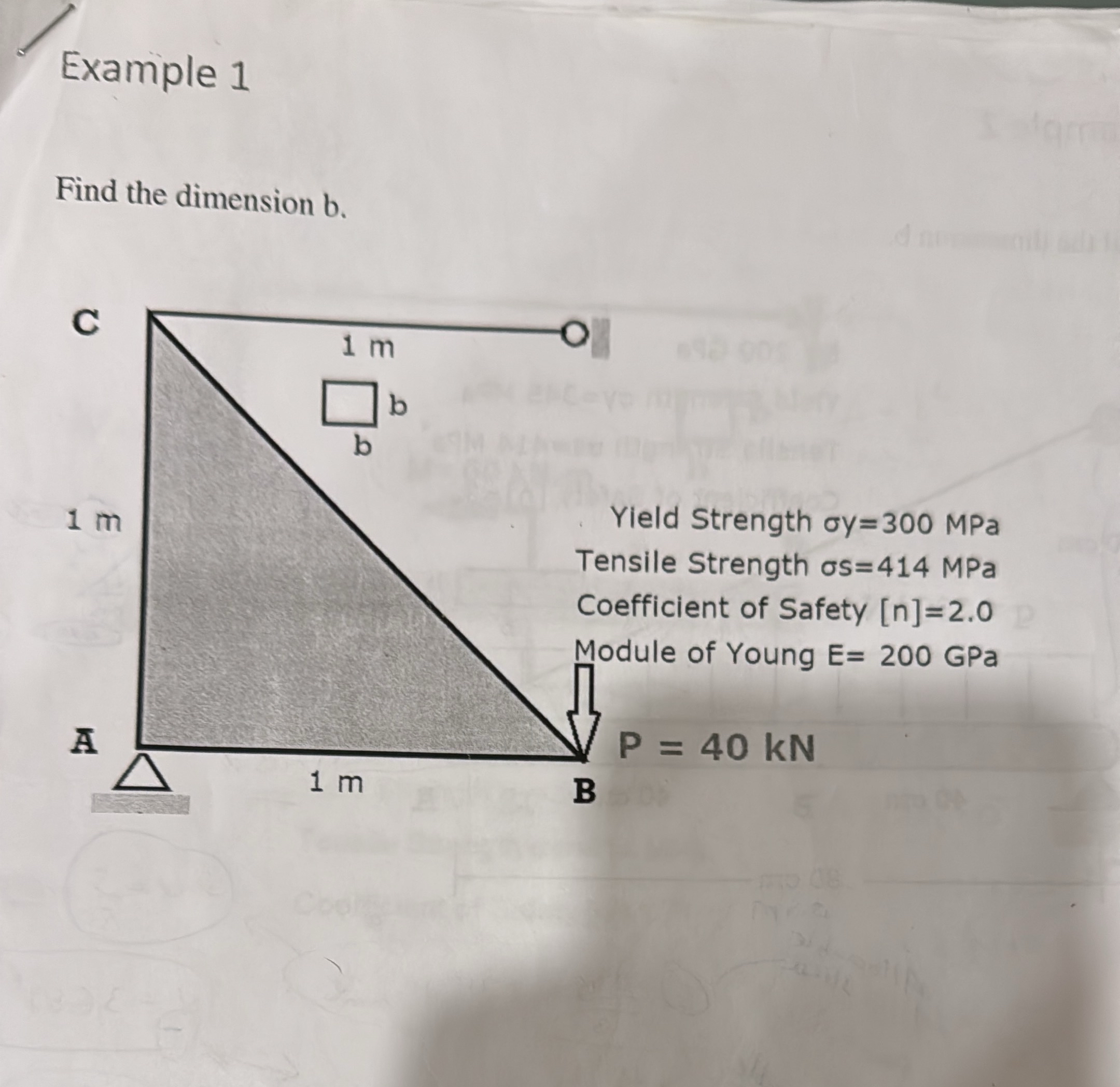 Example 1 Find the dimension b .