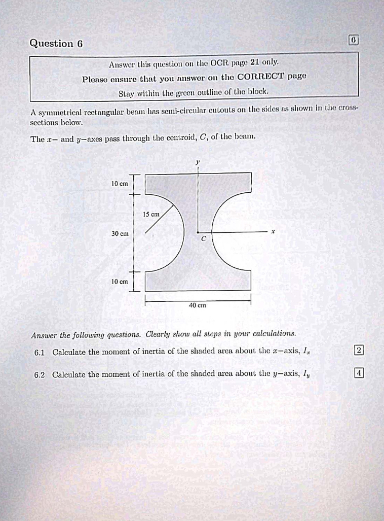 Question 6 6 Answer this question on the OCR page