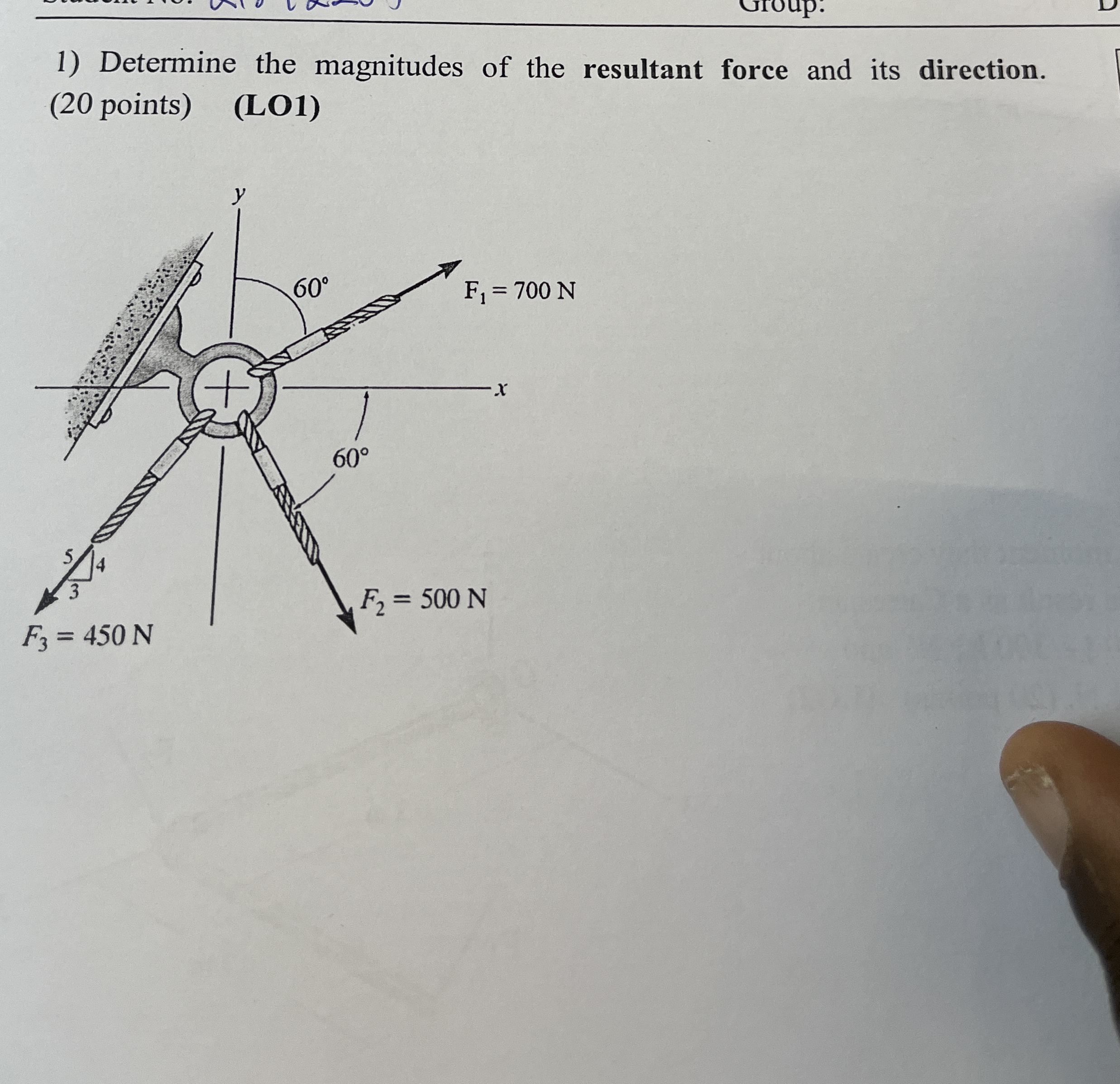 Determine the magnitudes of the resultant force