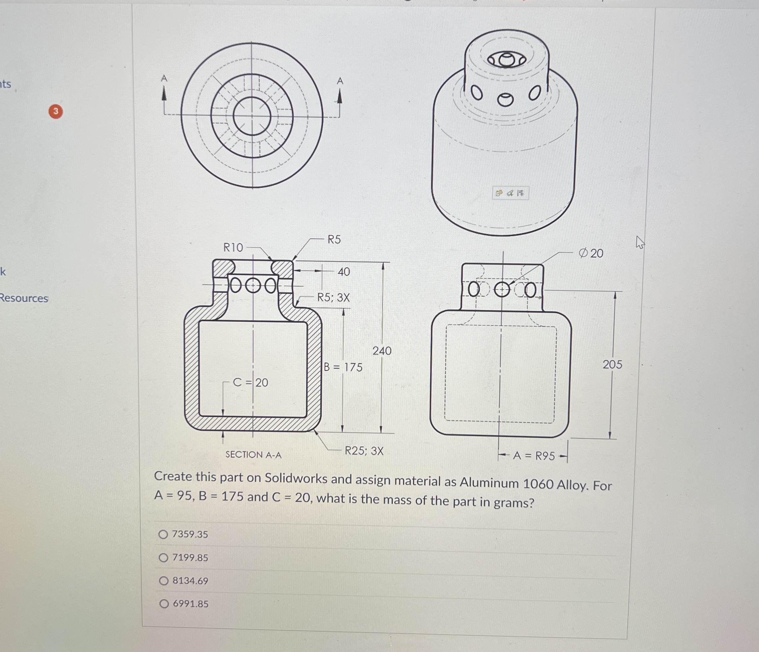 3 Resources A = 9 5 , B = 1 7 5 and C = 2 0 ,