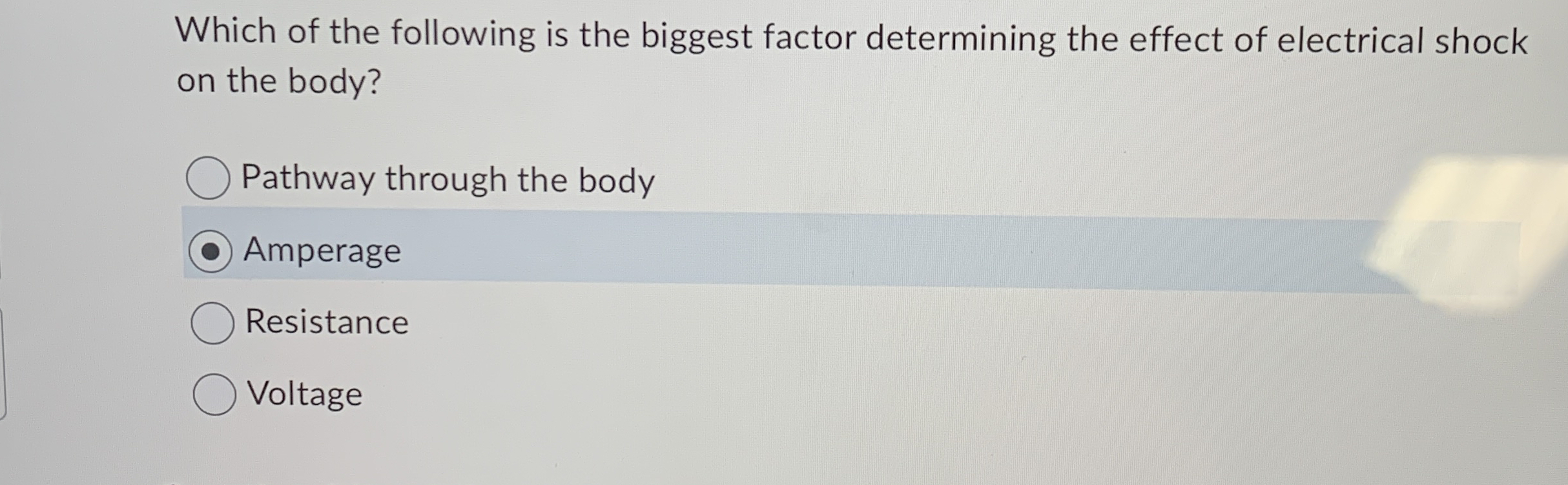 Which of the following is the biggest factor