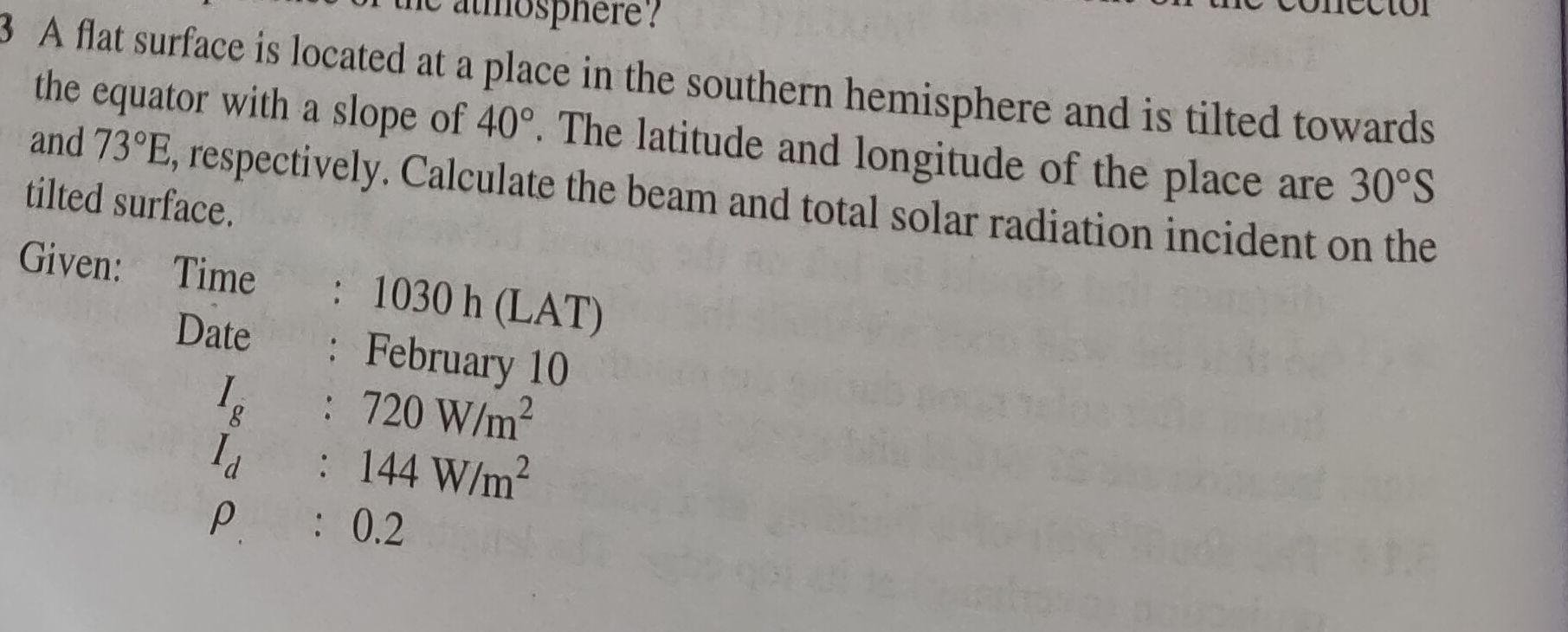A flat surface is located at a place in the