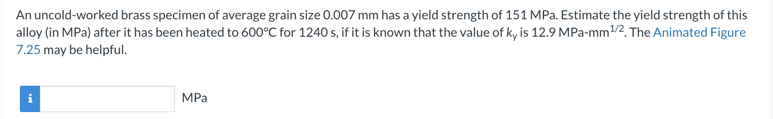 An uncold - worked brass specimen of average