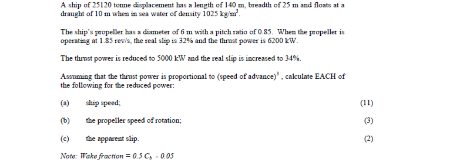 A ship of 2 5 1 2 0 tonne displacement has a