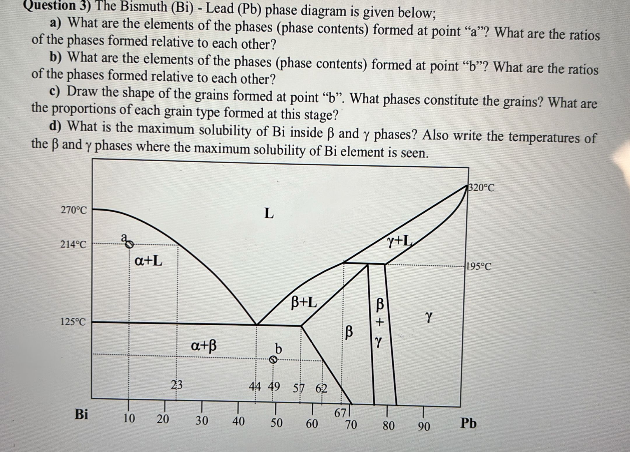 Question 3 ) The Bismuth ( Bi ) - Lead ( Pb )