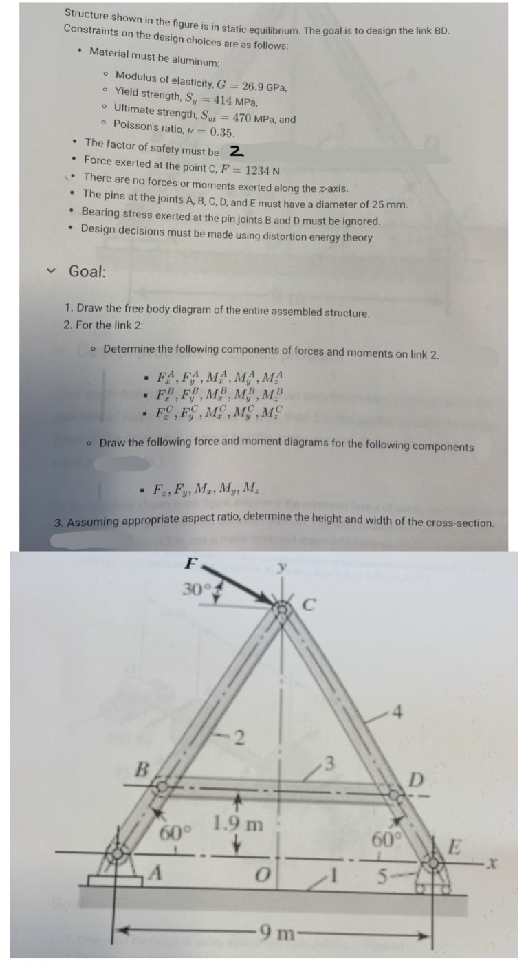 Structure shown in the figure is in static
