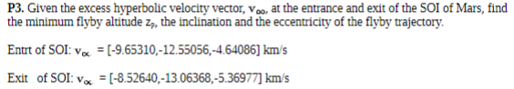 P 3 . Given the excess hyperbolic velocity