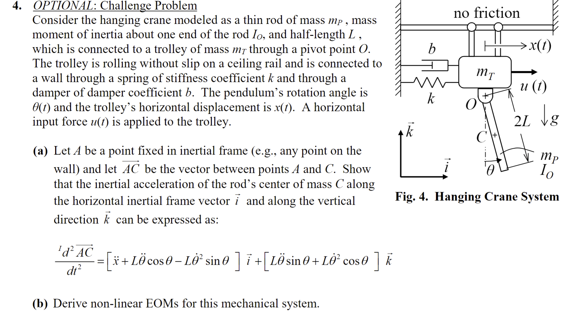 OPTIONAL: Challenge Problem Consider the hanging