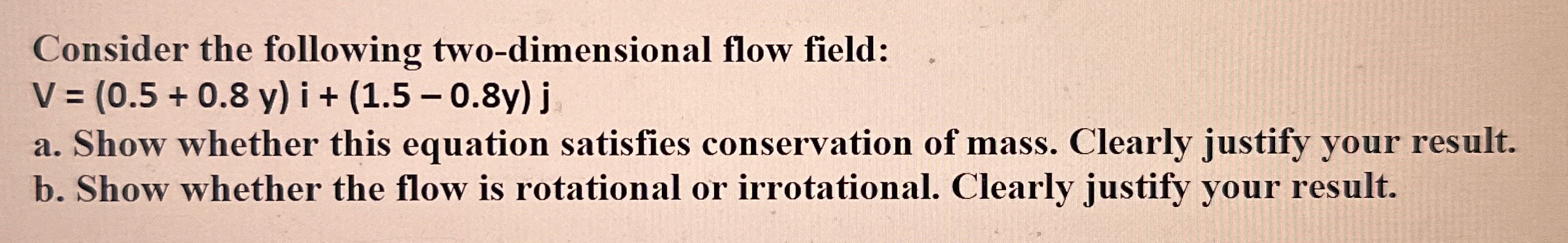 Consider the following two - dimensional flow