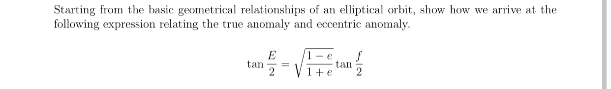 Starting from the basic geometrical relationships