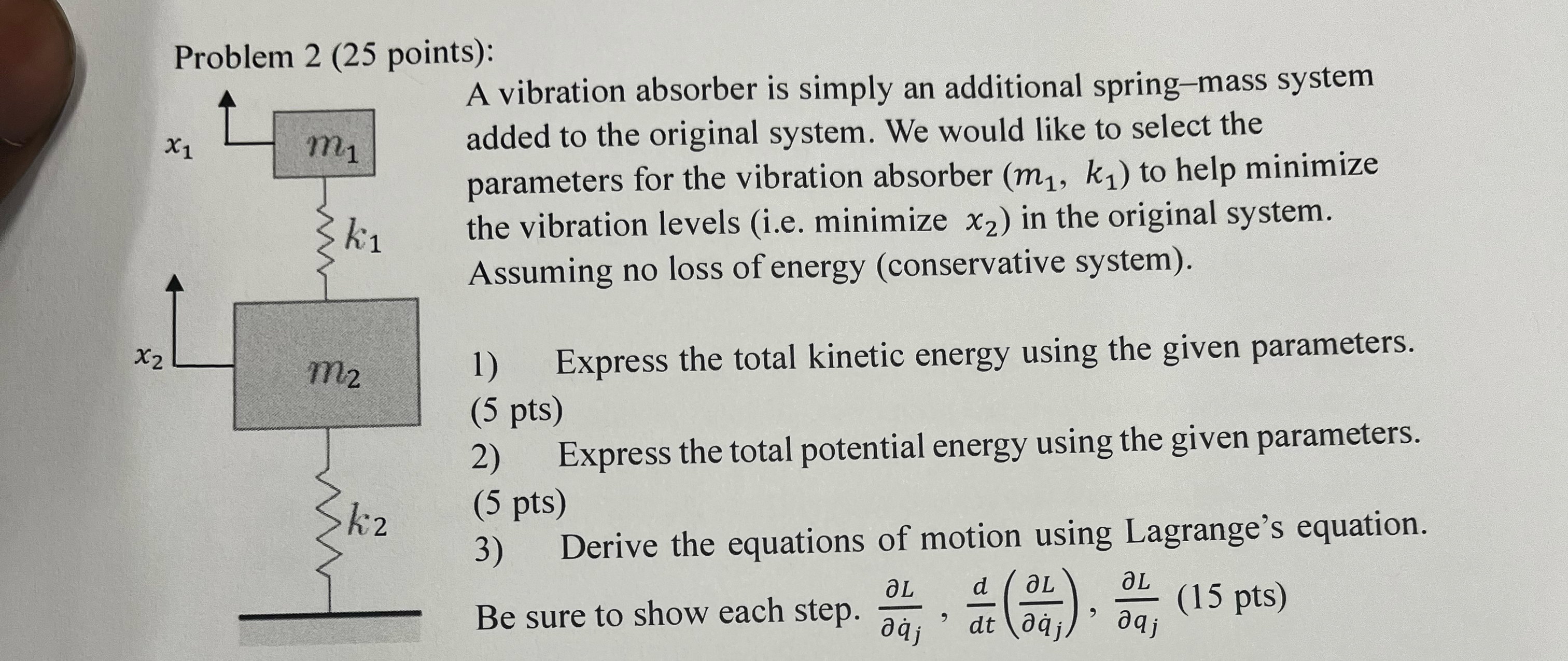 URGENT!!! A vibration absorber is simply an