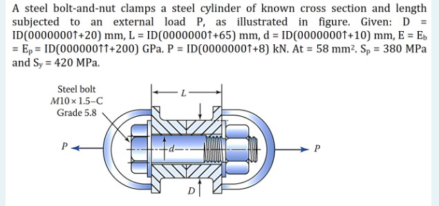 A steel bolt - and - nut clamps a steel cylinder