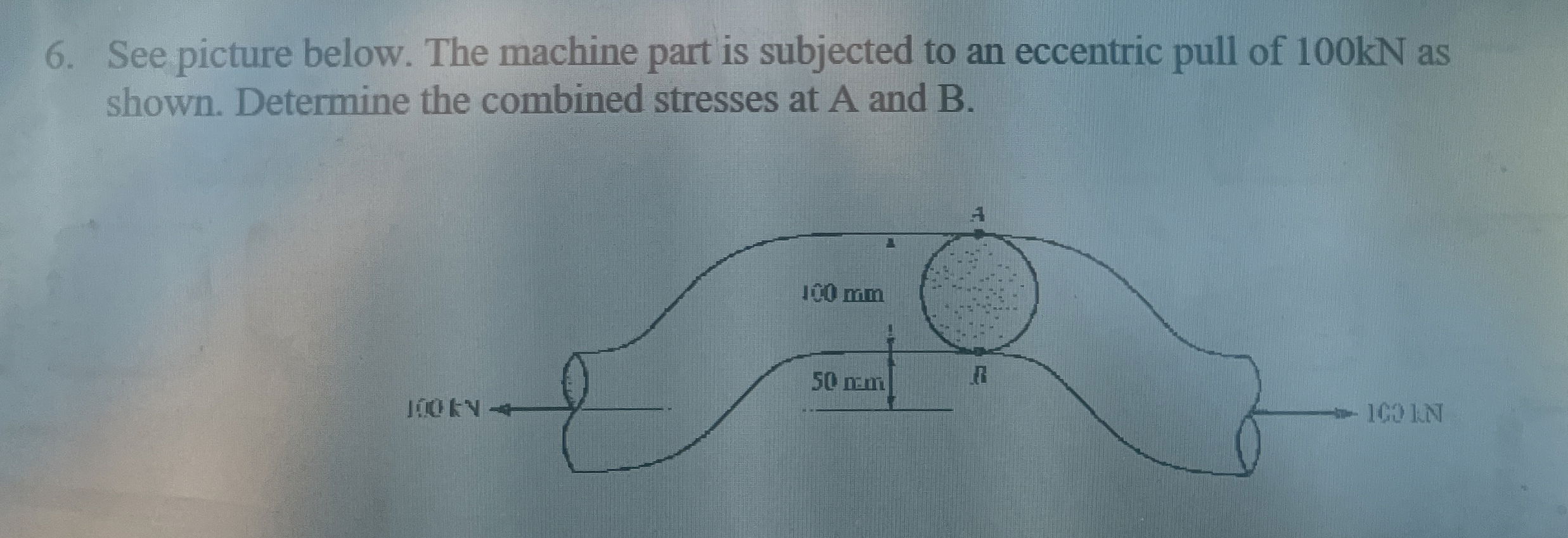 See picture below. The machine part is subjected