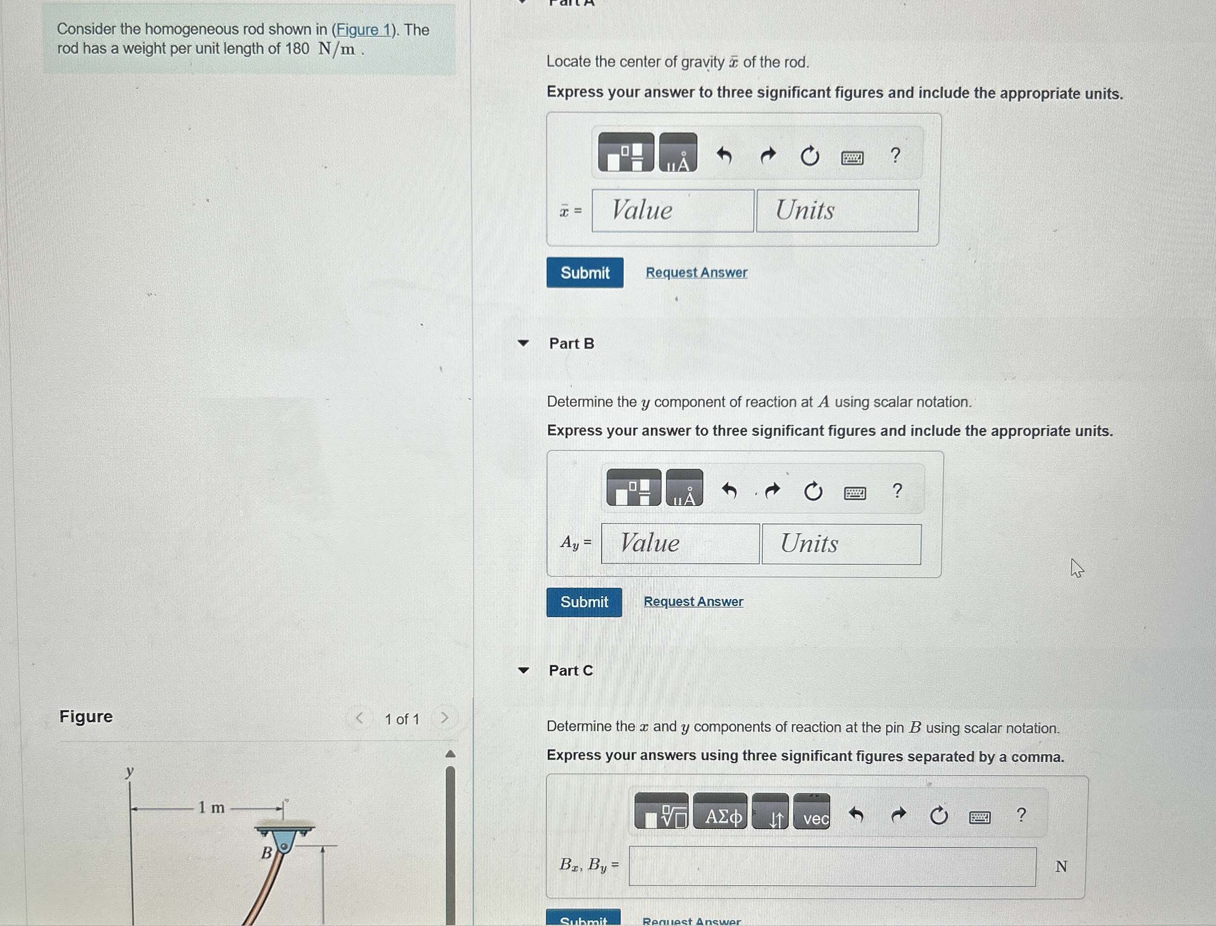 Consider the homogeneous rod shown in ( Figure 1