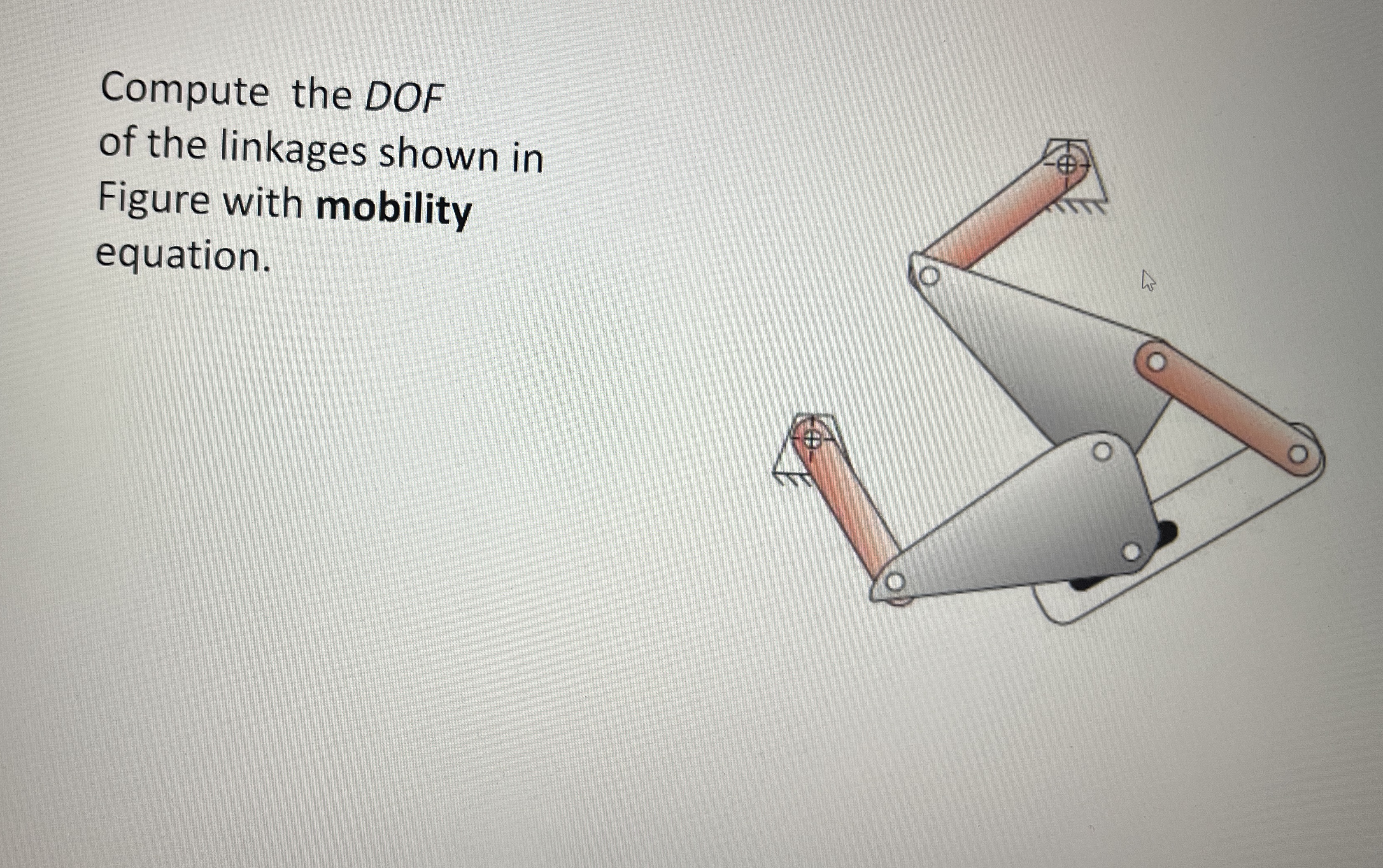 Compute the DOF of the linkages shown in Figure