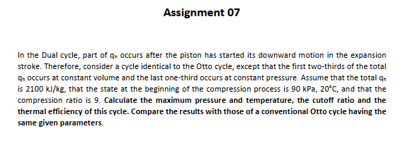 Assignment 0 7 In the Dual cycle, part of \ ( \