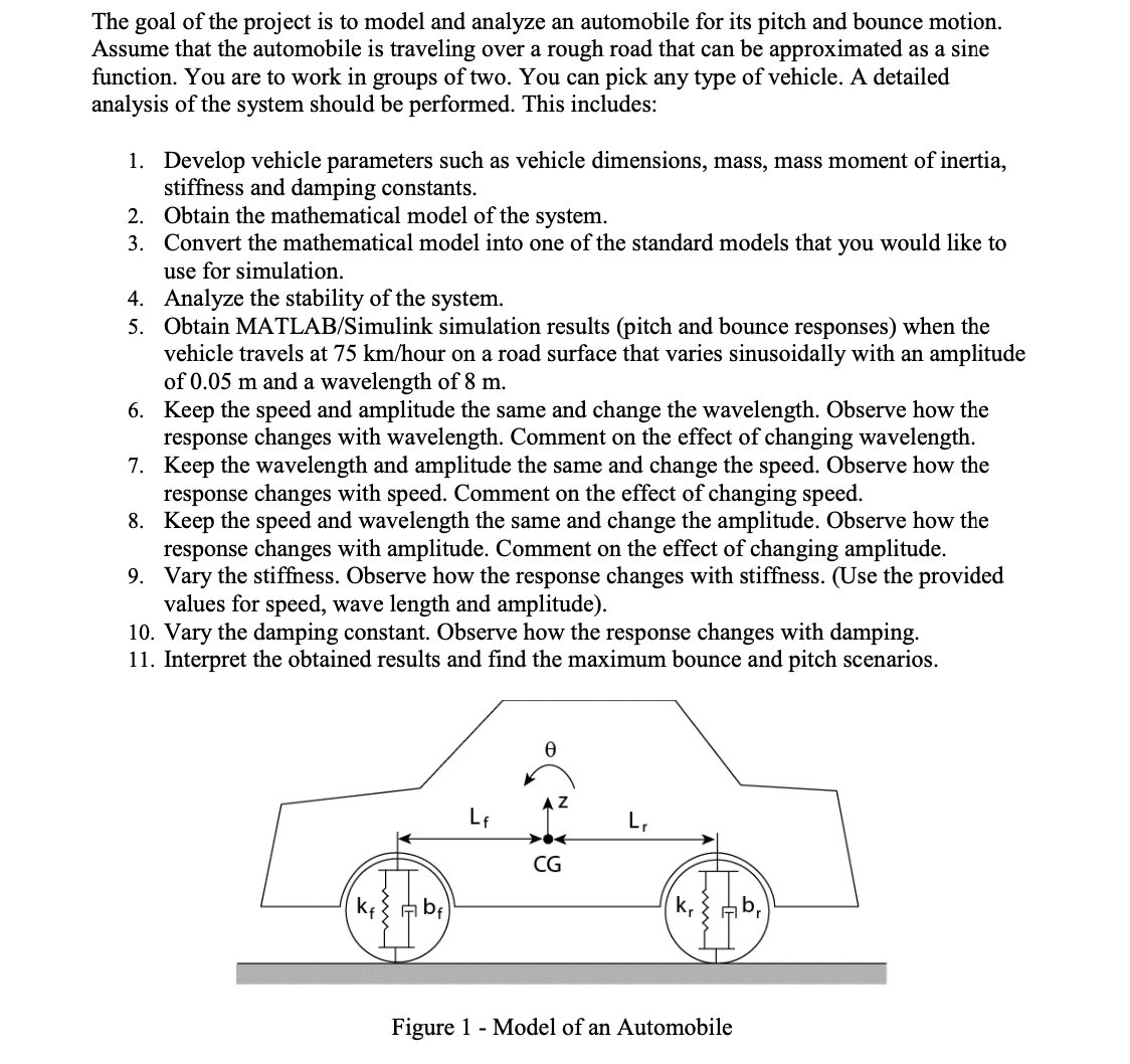The goal of the project is to model and analyze