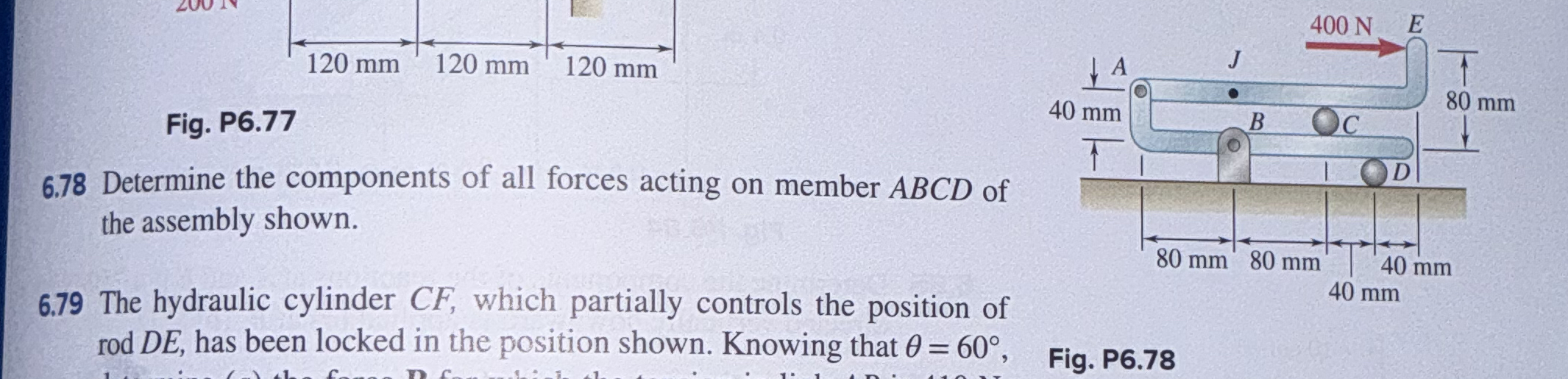 6 . 7 8 Determine the components of all forces