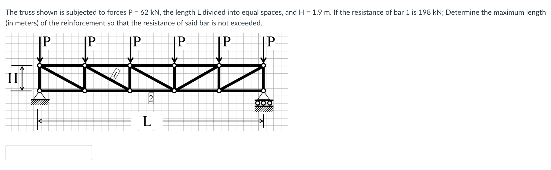 The truss shown is subjected to forces \ ( \
