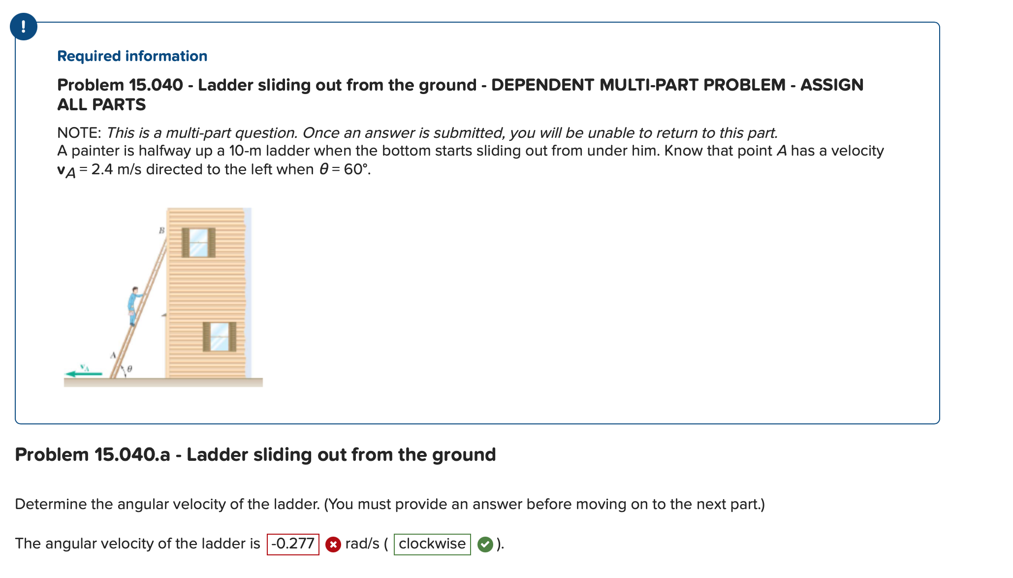 Required information Problem 1 5 . 0 4 0 - Ladder