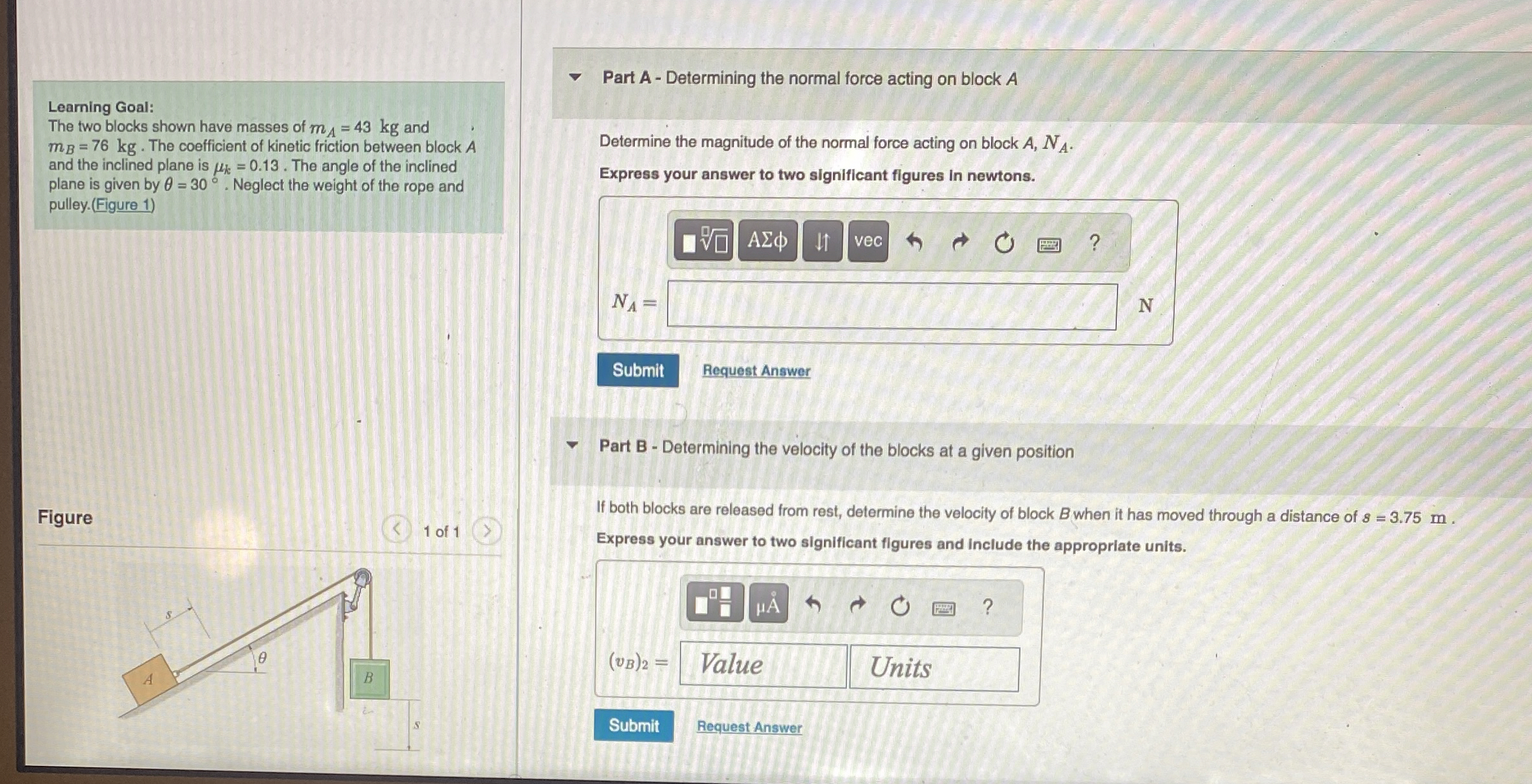 Learning Goal: The two blocks shown have masses