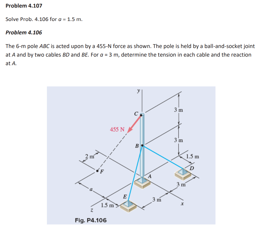 Problem 4 . 1 0 7 Solve Prob. 4 . 1 0 6 for a = 1